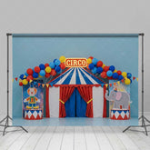 Aperturee Aperturee Classic Circus Cake Smash Photography Backdrop Red Blue and Yellow Big Top Tent First Birthday Photo Prop for Boy